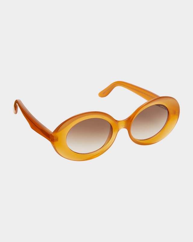 Gradient Oval Acetate Sunglasses